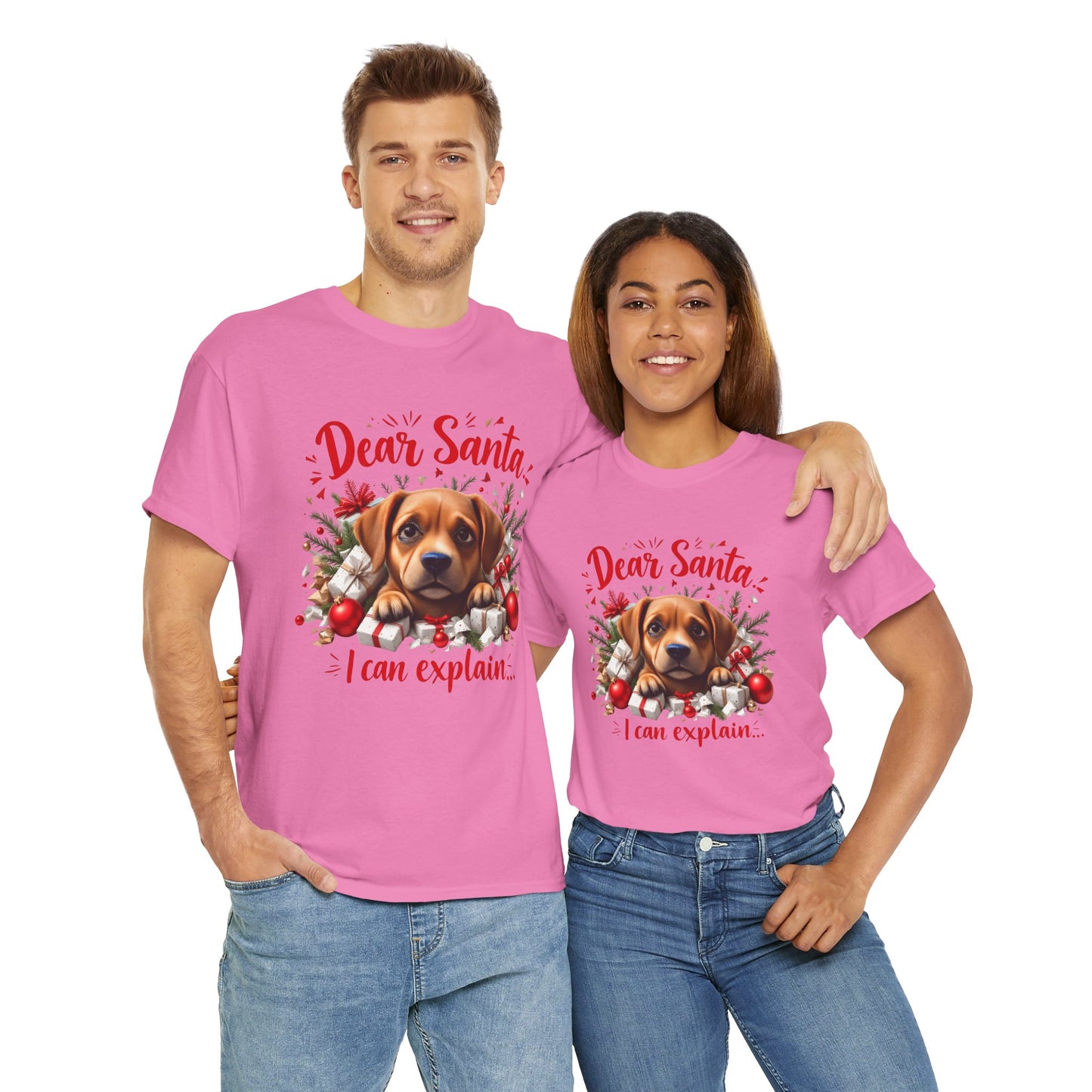 Christmas Dog Tee — "Dear Santa I Can Explain" Cute Puppy Holiday T‑Shirt