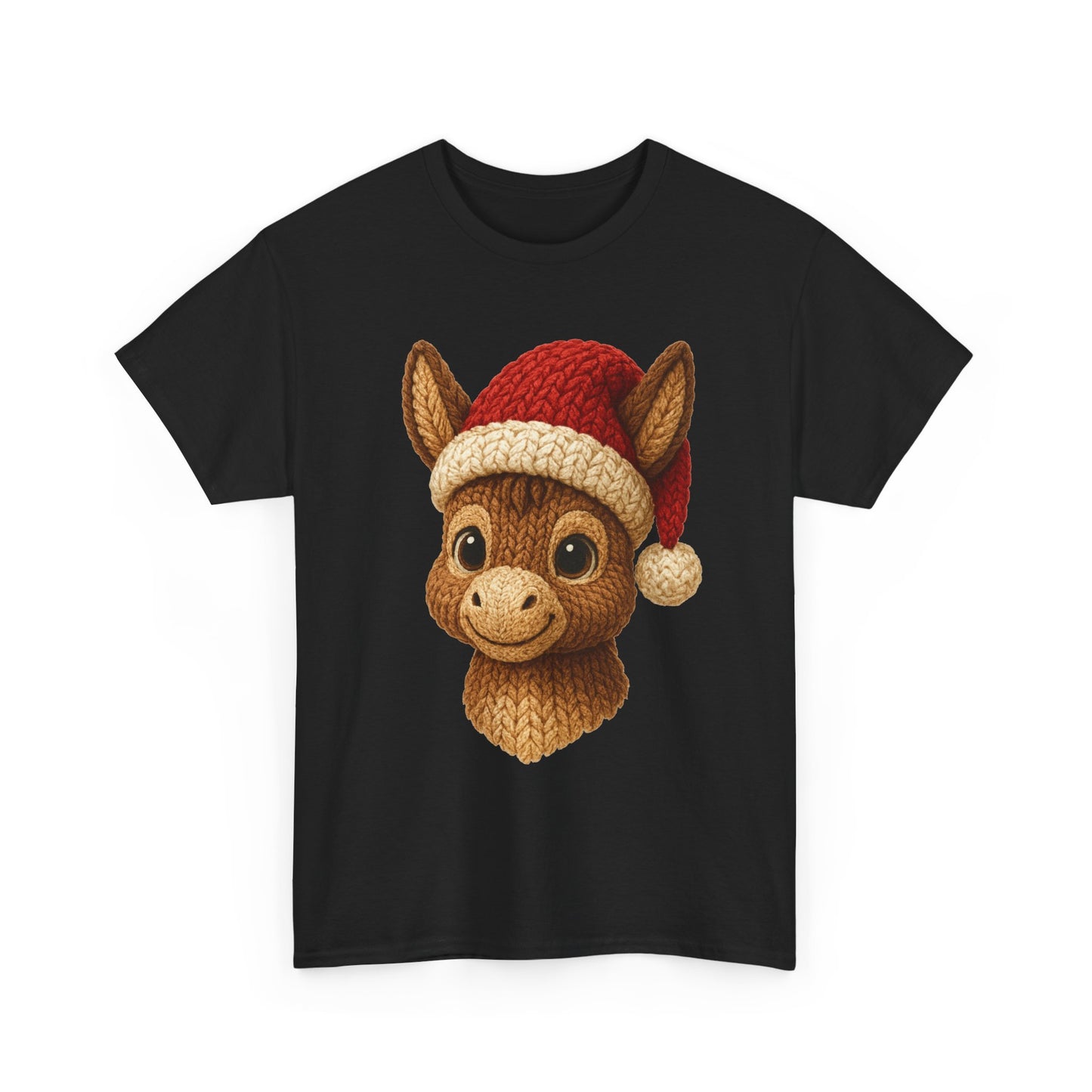 Christmas Donkey Tee — Cute Donkey Wearing Santa Hat Holiday T-Shirt