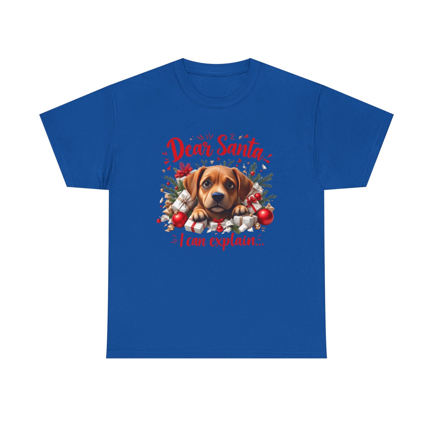 Christmas Dog Tee — "Dear Santa I Can Explain" Cute Puppy Holiday T‑Shirt