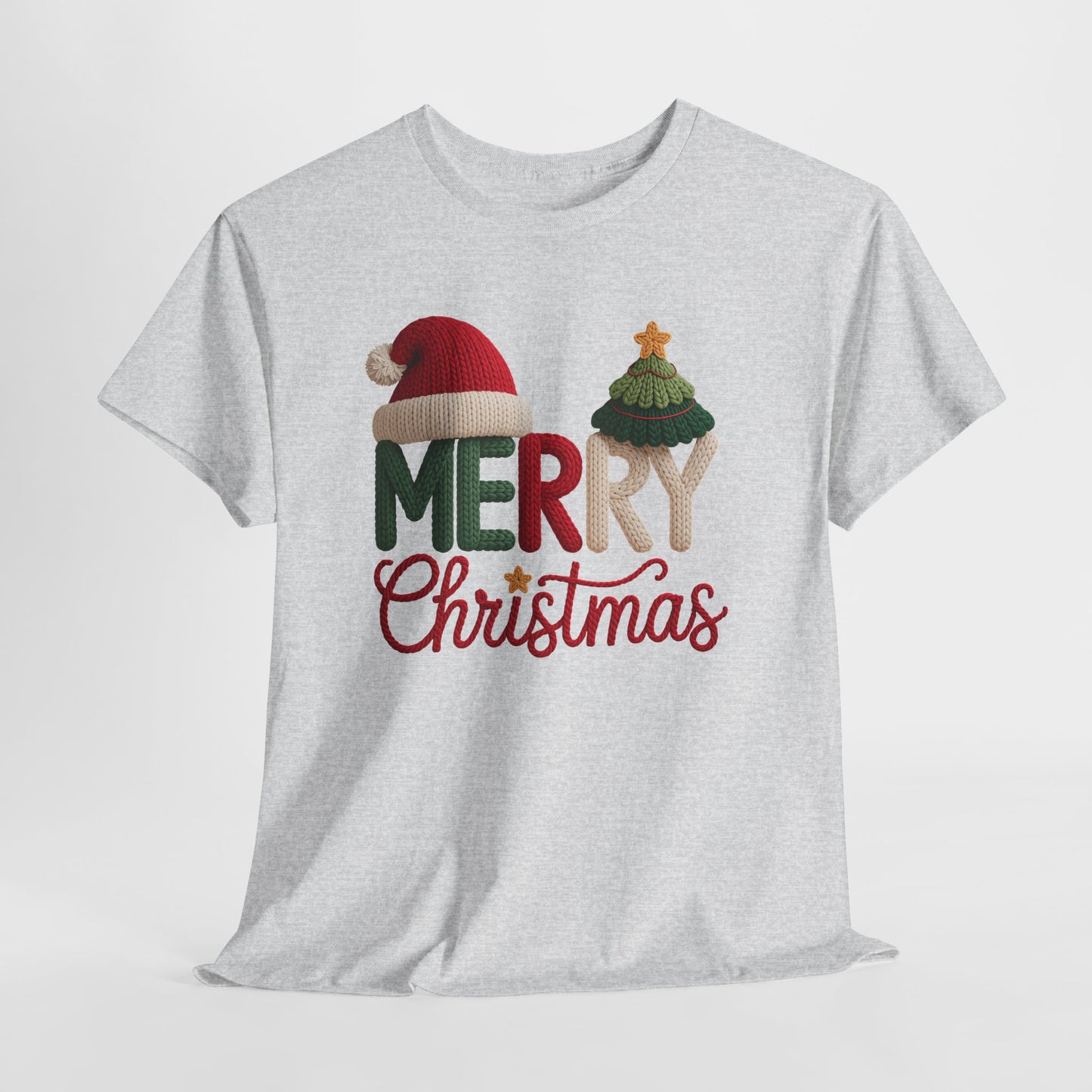 Merry Christmas Tee – Festive Santa Hat & Tree Holiday Shirt