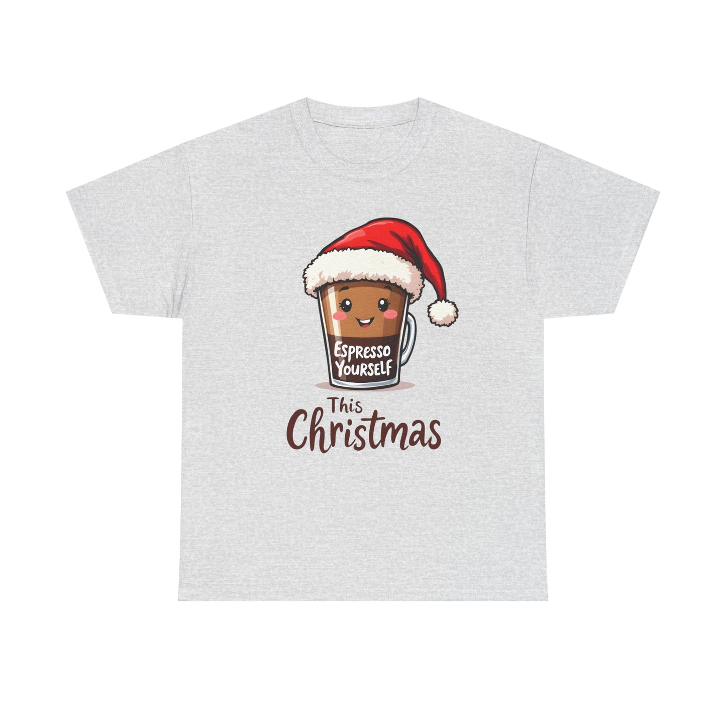 Christmas Coffee Tee — "Espresso Yourself This Christmas" Cute Santa Cup Shirt