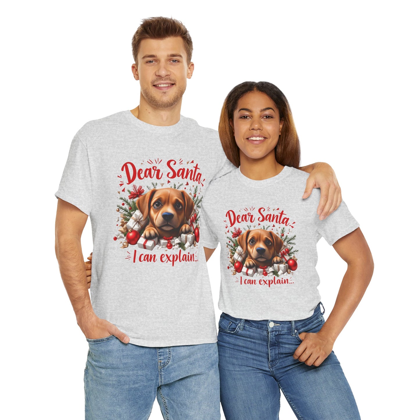 Christmas Dog Tee — "Dear Santa I Can Explain" Cute Puppy Holiday T‑Shirt