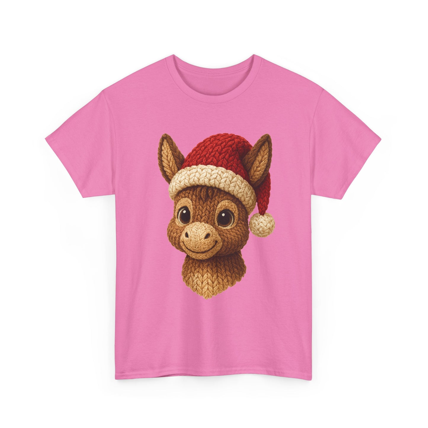 Christmas Donkey Tee — Cute Donkey Wearing Santa Hat Holiday T-Shirt