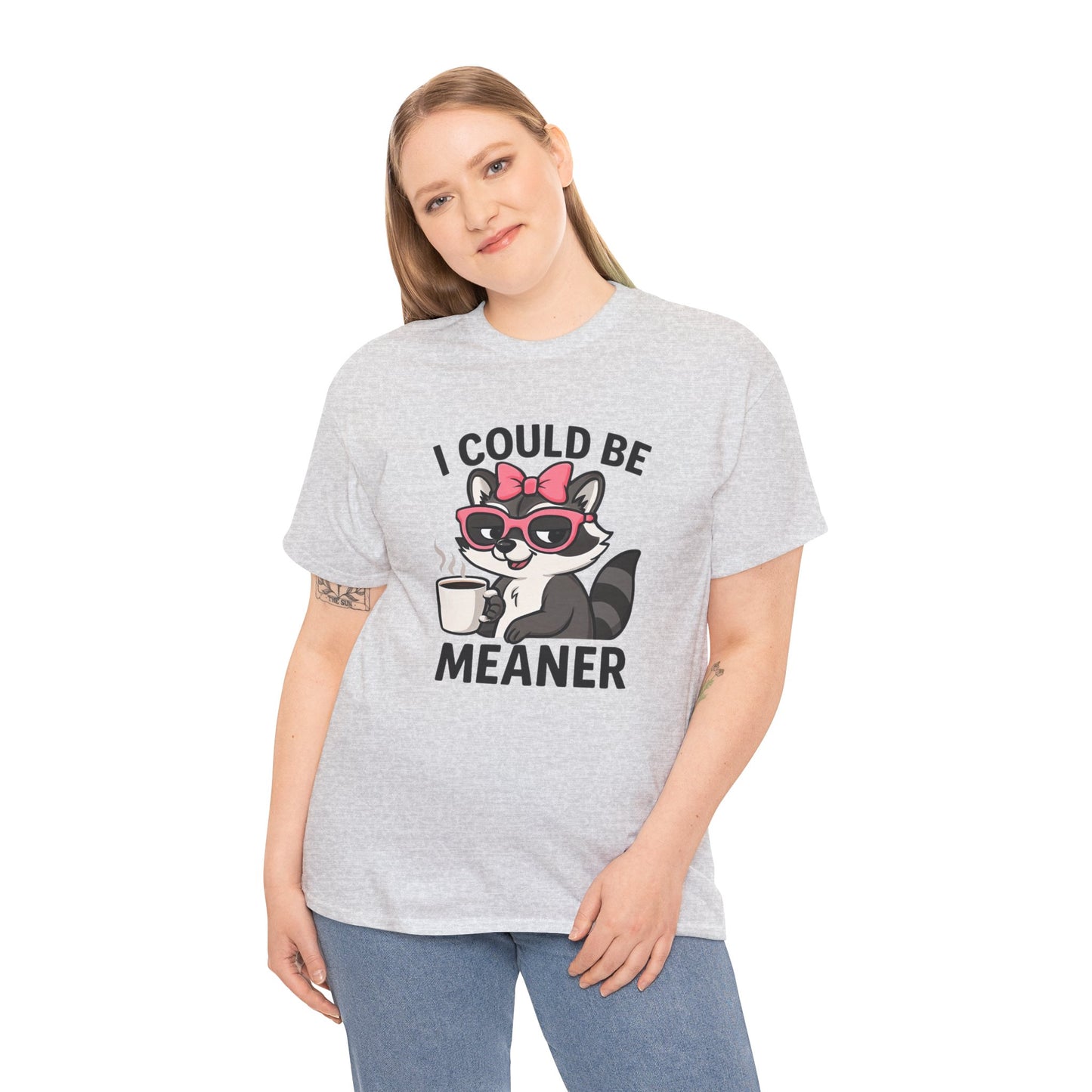I Could Be Meaner Raccoon Tee – Funny Coffee Graphic T-Shirt