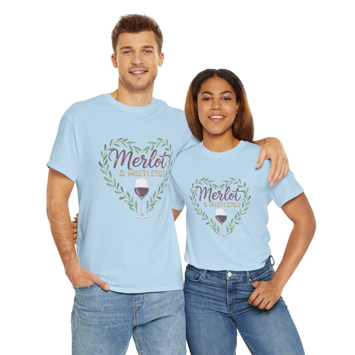 Merlot & Mistletoe Unisex Tee - Romantic Holiday Gift