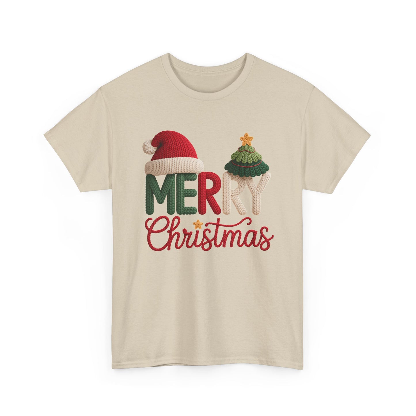Merry Christmas Tee – Festive Santa Hat & Tree Holiday Shirt
