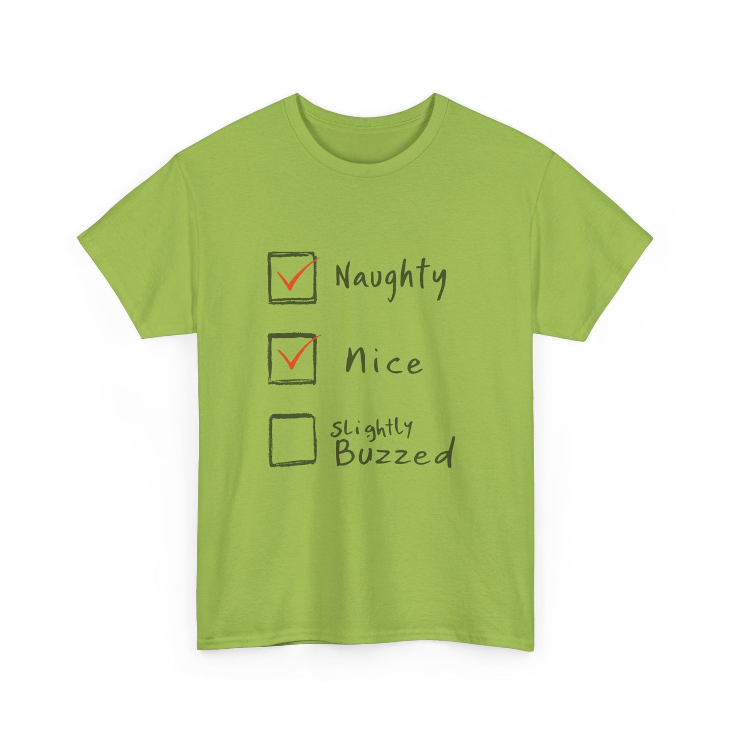 Playful Holiday Tee - Naughty, Nice, Slightly Buzzed Unisex Cotton Shirt, Funny Christmas Gift, Holiday Party Wear, Casual Festive Apparel