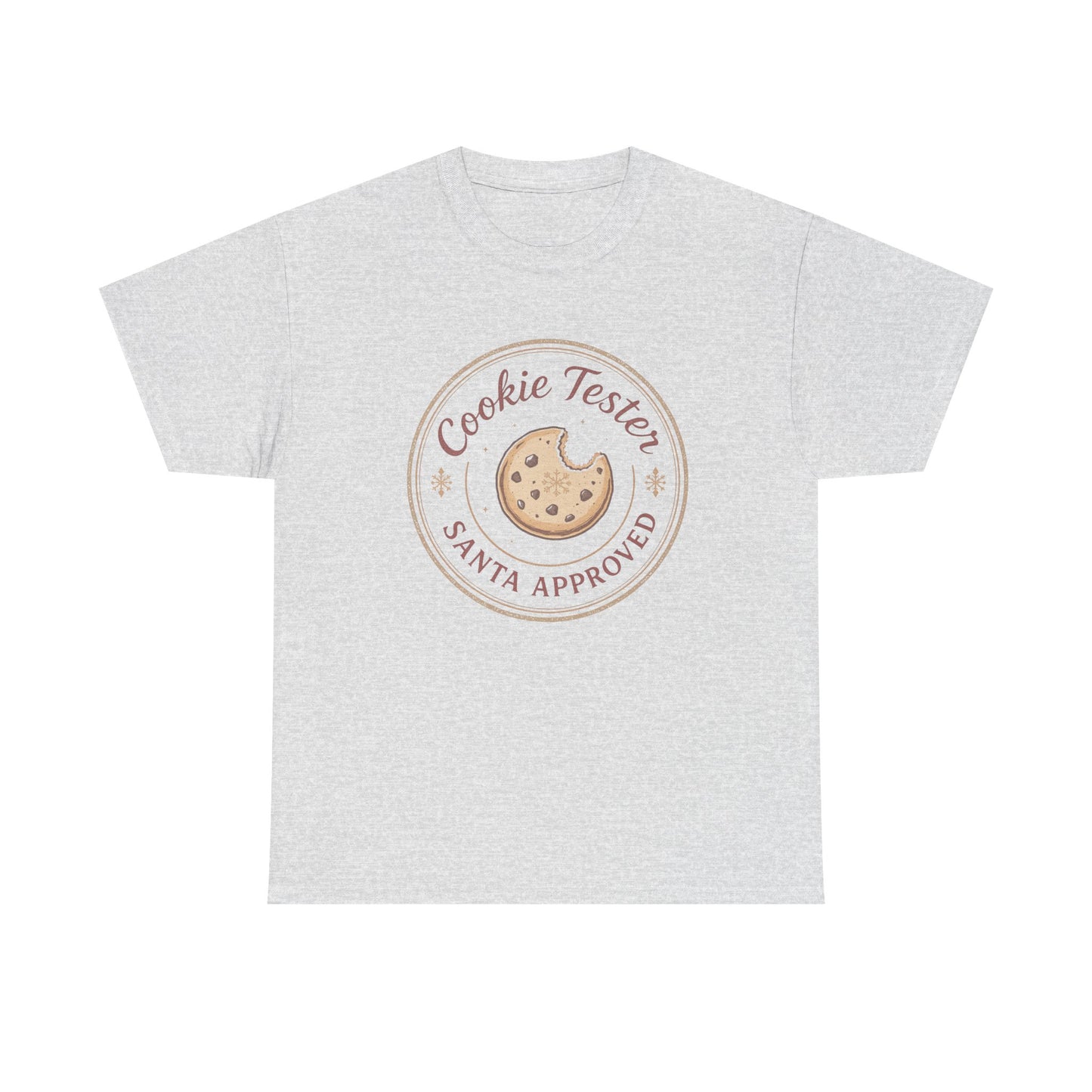 Cookie Tester Unisex Heavy Cotton Tee, Fun Cookie Lover Shirt, Santa Approved Gift, Holiday Apparel, Christmas Party Top