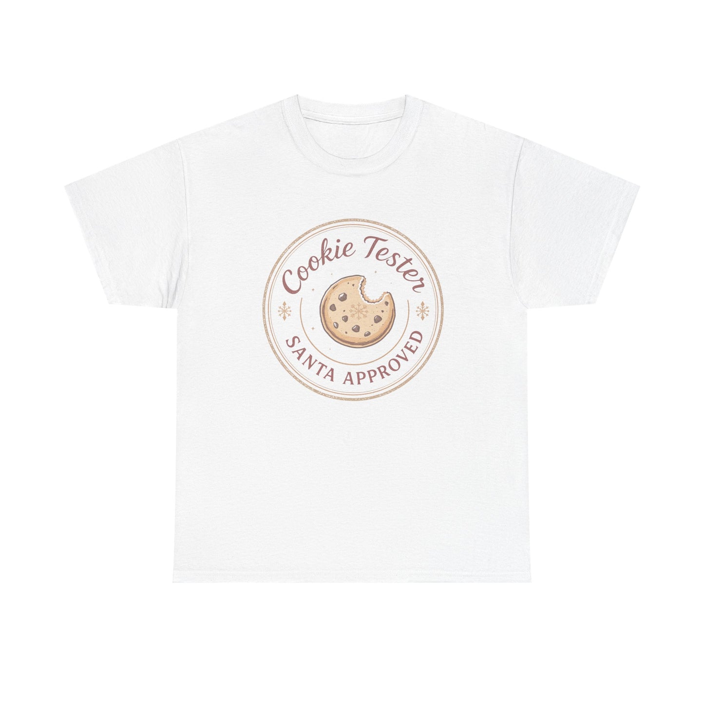 Cookie Tester Unisex Heavy Cotton Tee, Fun Cookie Lover Shirt, Santa Approved Gift, Holiday Apparel, Christmas Party Top