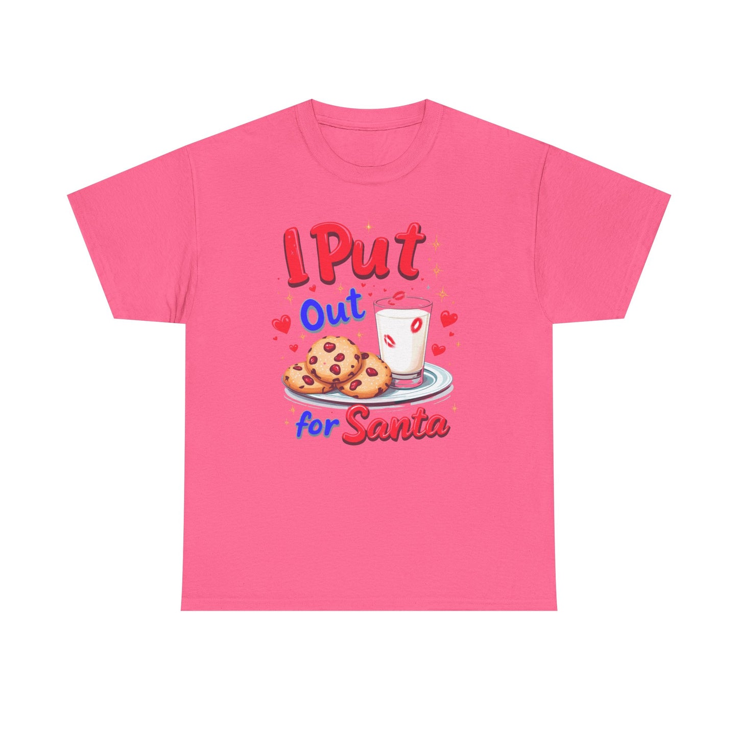 "I Put Out for Santa" T-Shirt - Funny Adult Christmas Humor Tee - Holiday Cookies and Milk Shirt
