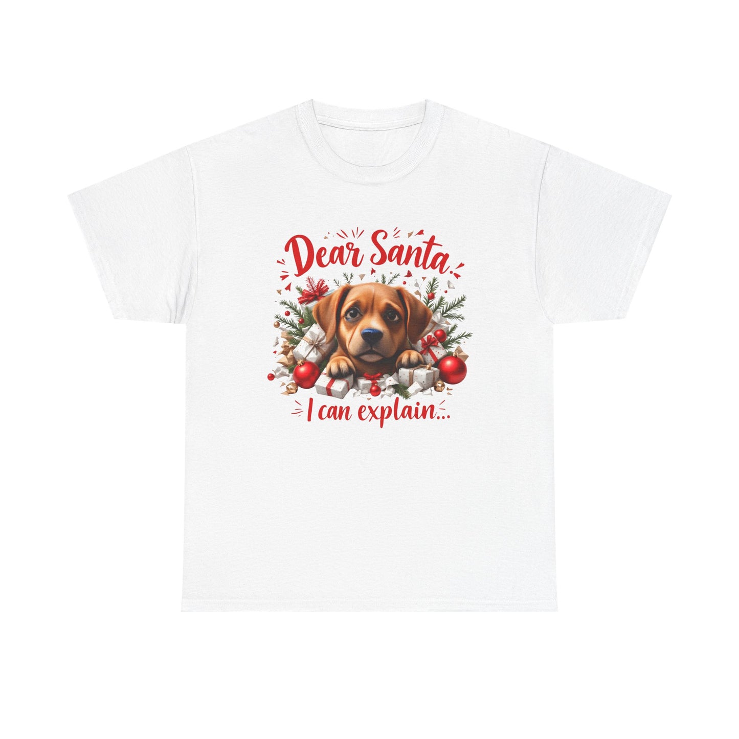 Christmas Dog Tee — "Dear Santa I Can Explain" Cute Puppy Holiday T‑Shirt