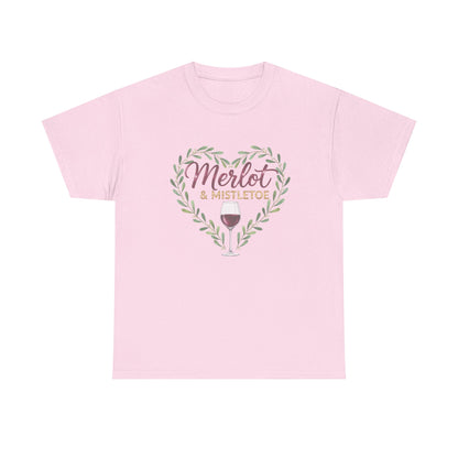 Merlot & Mistletoe Unisex Tee - Romantic Holiday Gift