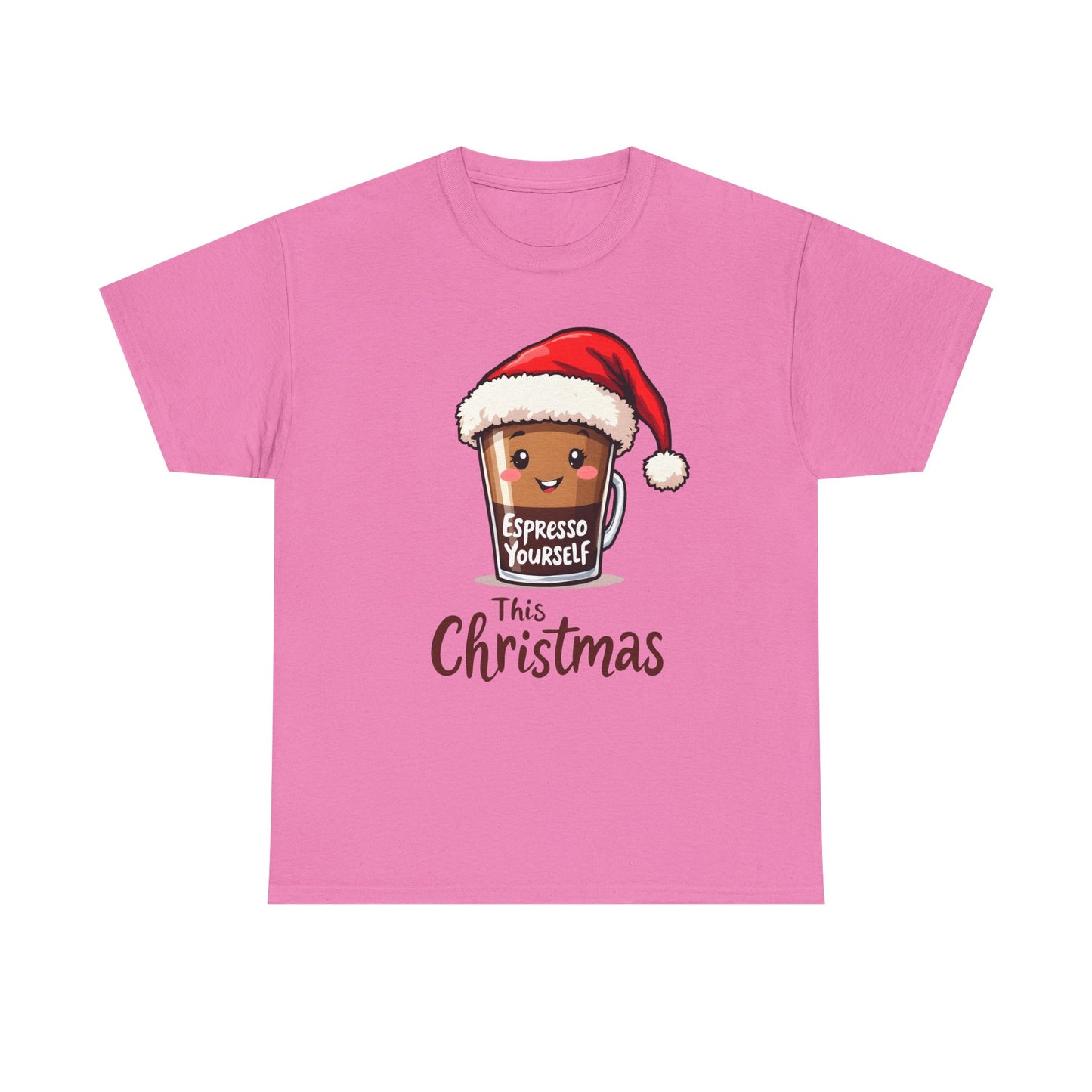 Christmas Coffee Tee — "Espresso Yourself This Christmas" Cute Santa Cup Shirt