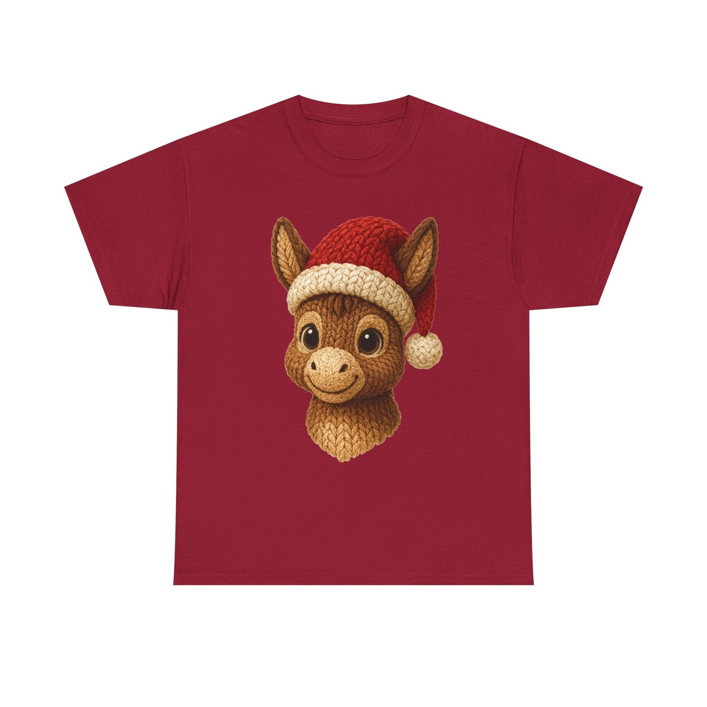 Christmas Donkey Tee — Cute Donkey Wearing Santa Hat Holiday T-Shirt