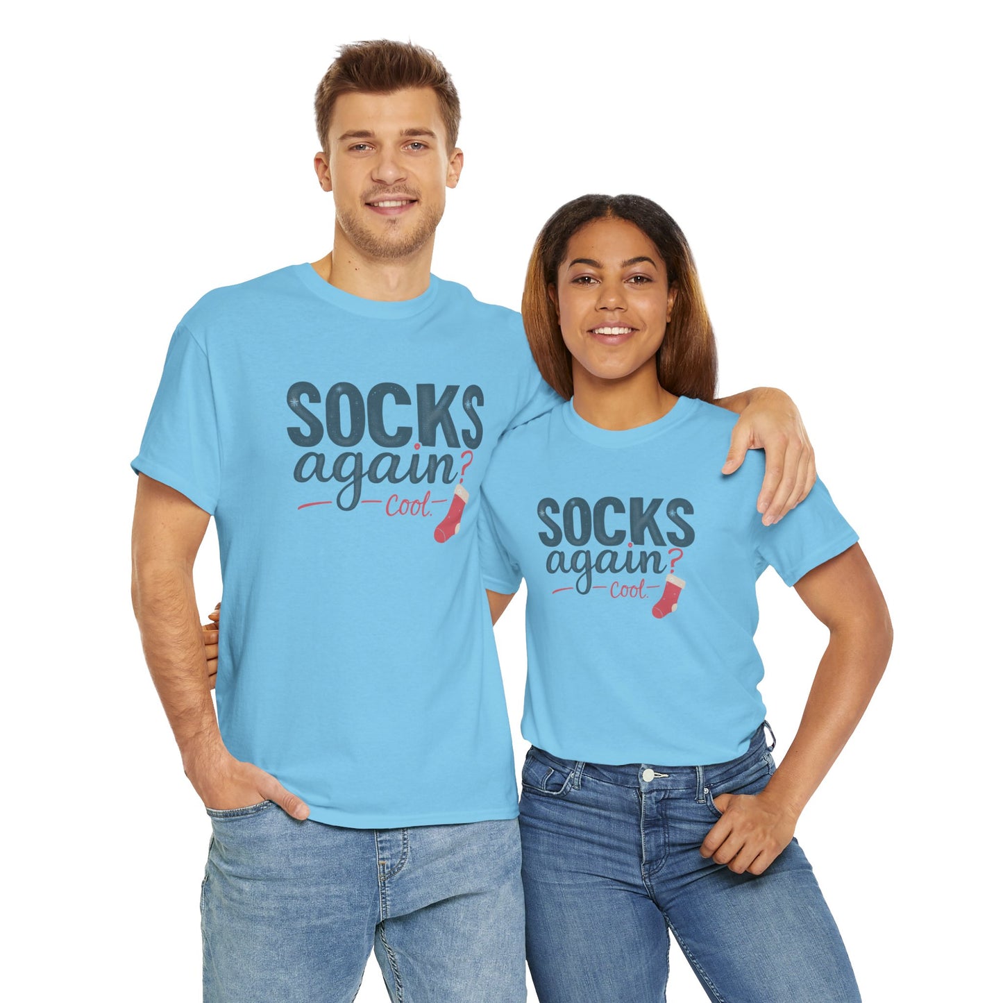 Socks Again? Cool Unisex Heavy Cotton Tee | Funny Gift for Sock Lovers, Casual Wear, Holiday Apparel, Quirky T-Shirt, Humorous Fashion