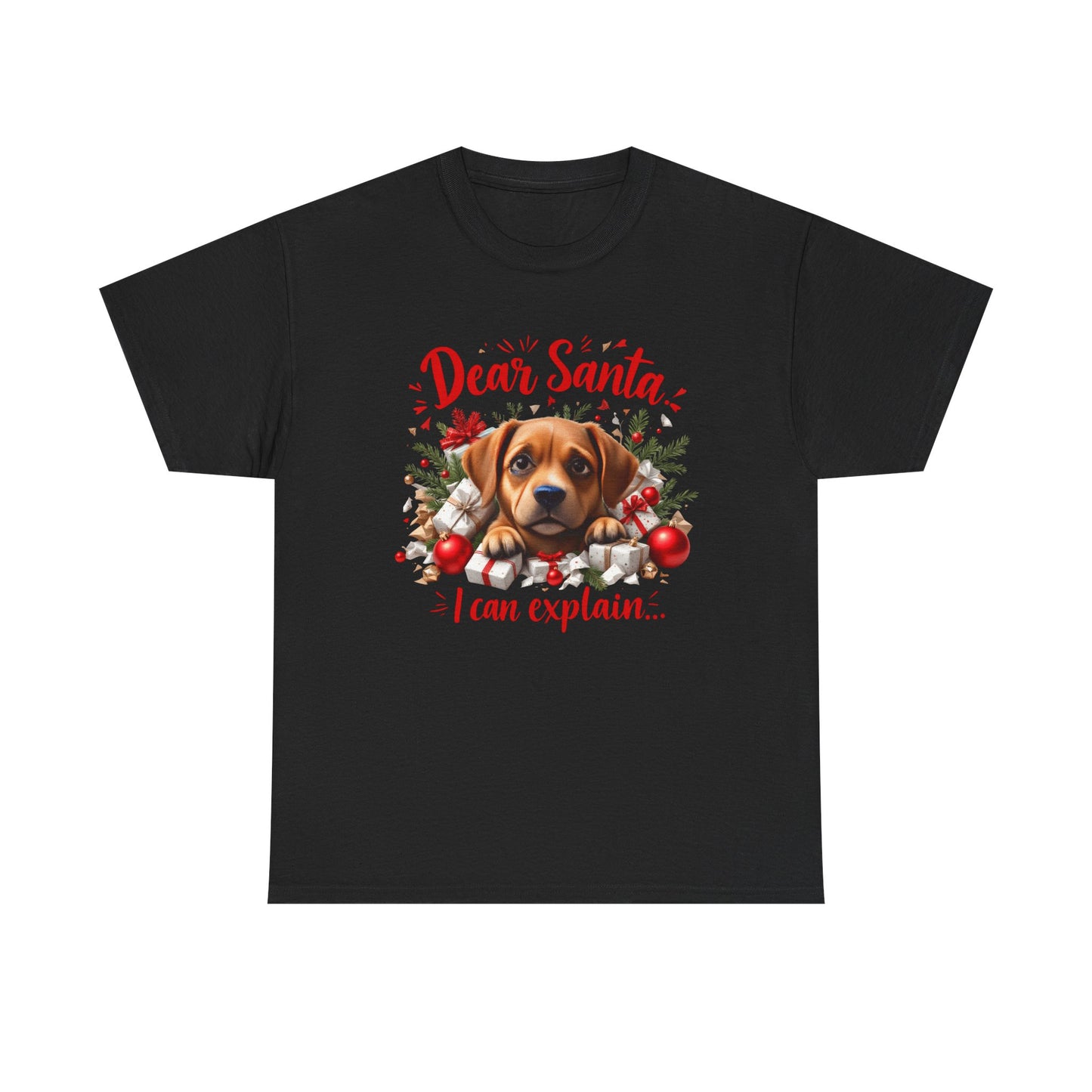 Christmas Dog Tee — "Dear Santa I Can Explain" Cute Puppy Holiday T‑Shirt