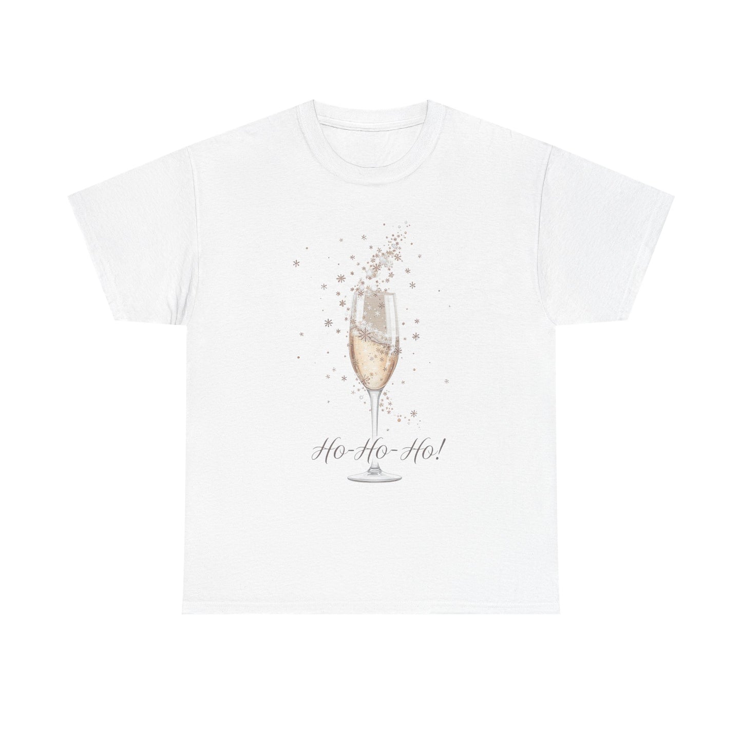 Champagne Celebration T-Shirt | Ho Ho Ho Design, Holiday Gift, Unisex Cotton Tee, Festive Apparel, New Year, Christmas Party
