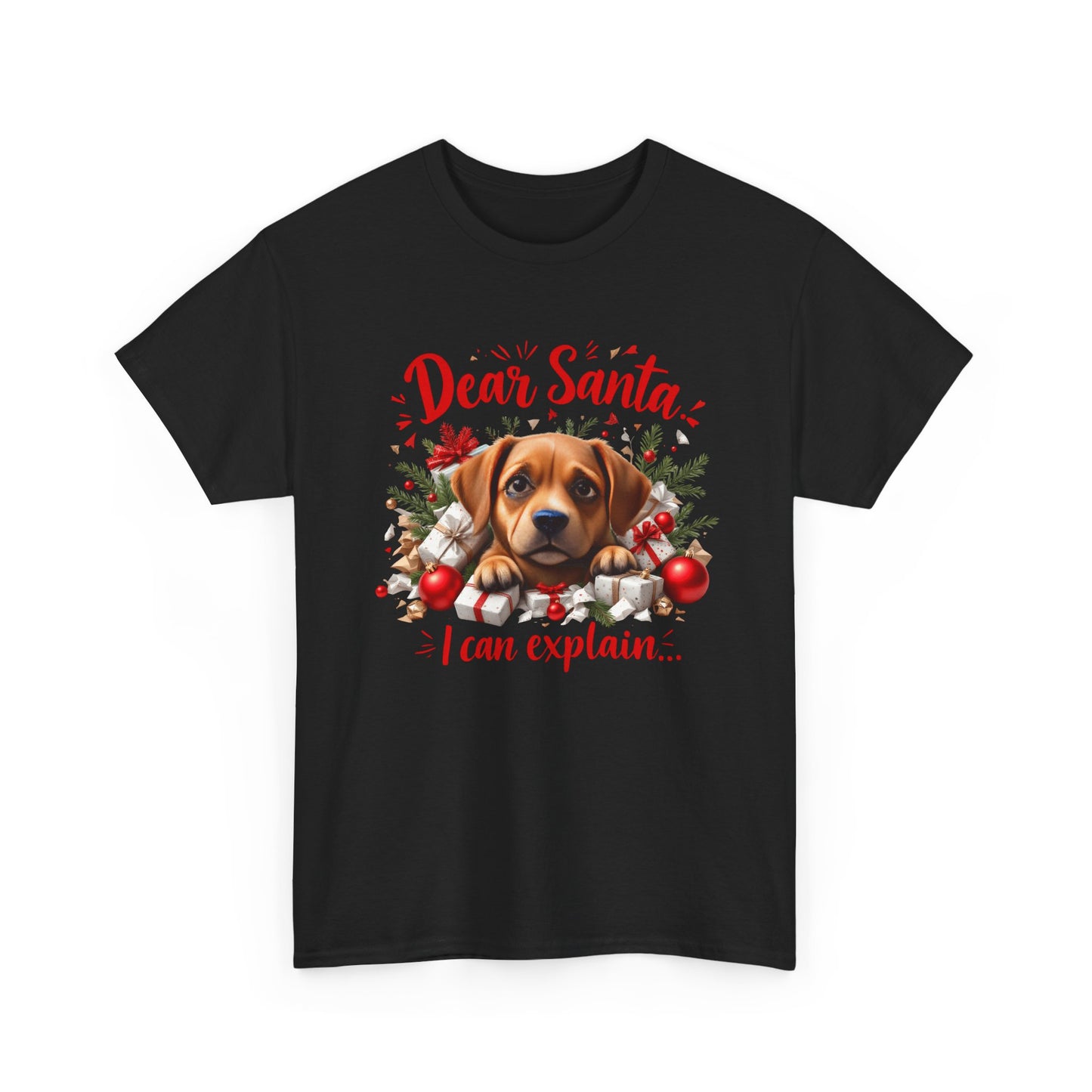 Christmas Dog Tee — "Dear Santa I Can Explain" Cute Puppy Holiday T‑Shirt