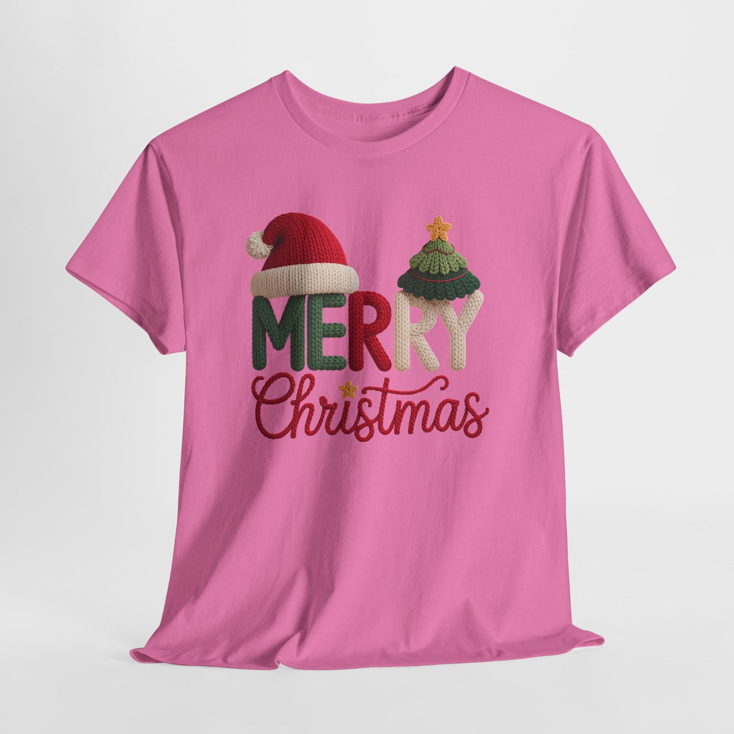 Merry Christmas Tee – Festive Santa Hat & Tree Holiday Shirt