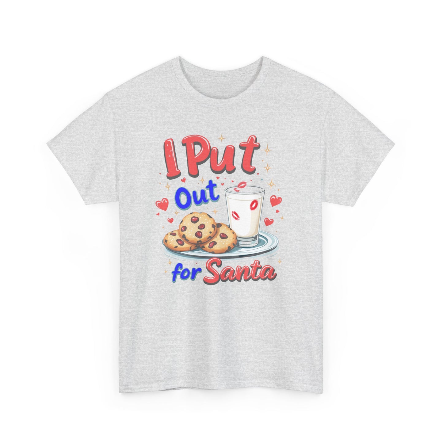 "I Put Out for Santa" T-Shirt - Funny Adult Christmas Humor Tee - Holiday Cookies and Milk Shirt