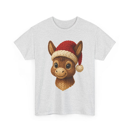 Christmas Donkey Tee — Cute Donkey Wearing Santa Hat Holiday T-Shirt