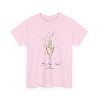 Champagne Celebration T-Shirt | Ho Ho Ho Design, Holiday Gift, Unisex Cotton Tee, Festive Apparel, New Year, Christmas Party