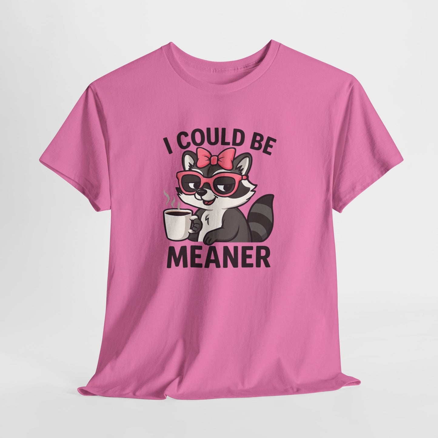I Could Be Meaner Raccoon Tee – Funny Coffee Graphic T-Shirt