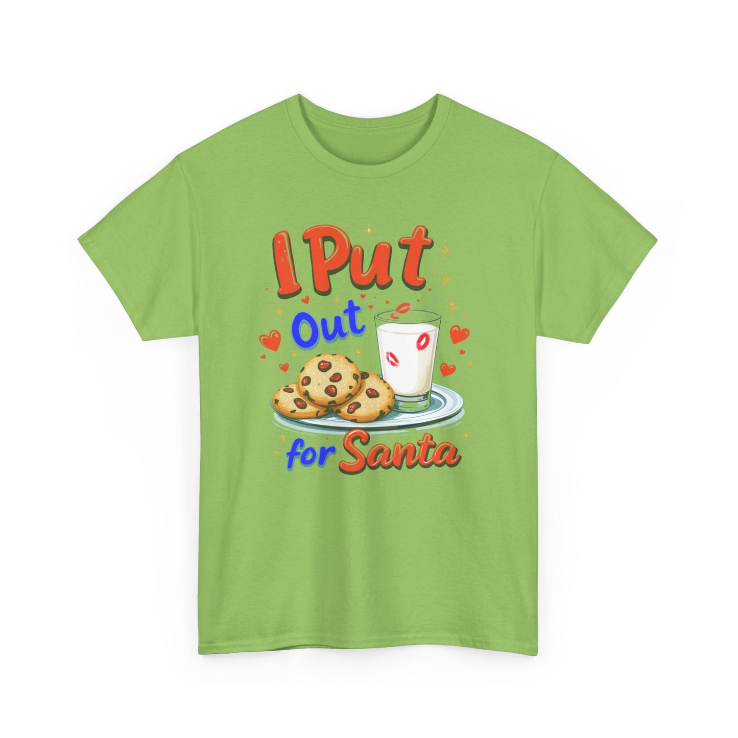 "I Put Out for Santa" T-Shirt - Funny Adult Christmas Humor Tee - Holiday Cookies and Milk Shirt