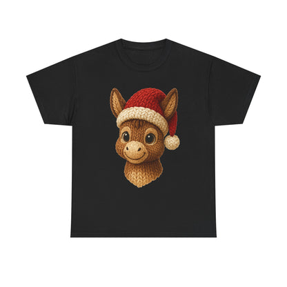 Christmas Donkey Tee — Cute Donkey Wearing Santa Hat Holiday T-Shirt
