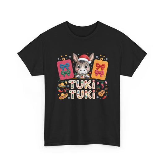 Donkey Christmas Tee - "Tuki Tuki" Festive Holiday Shirt