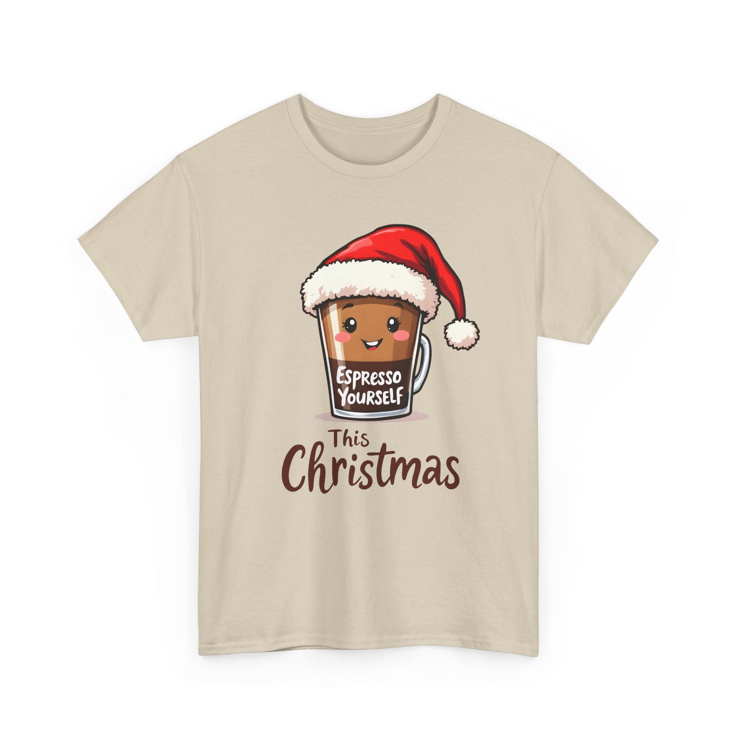 Christmas Coffee Tee — "Espresso Yourself This Christmas" Cute Santa Cup Shirt