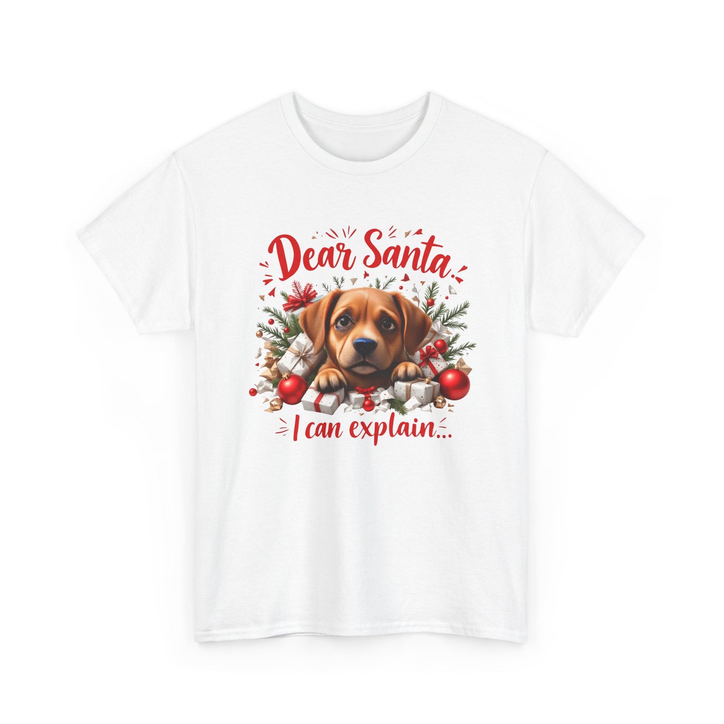 Christmas Dog Tee — "Dear Santa I Can Explain" Cute Puppy Holiday T‑Shirt