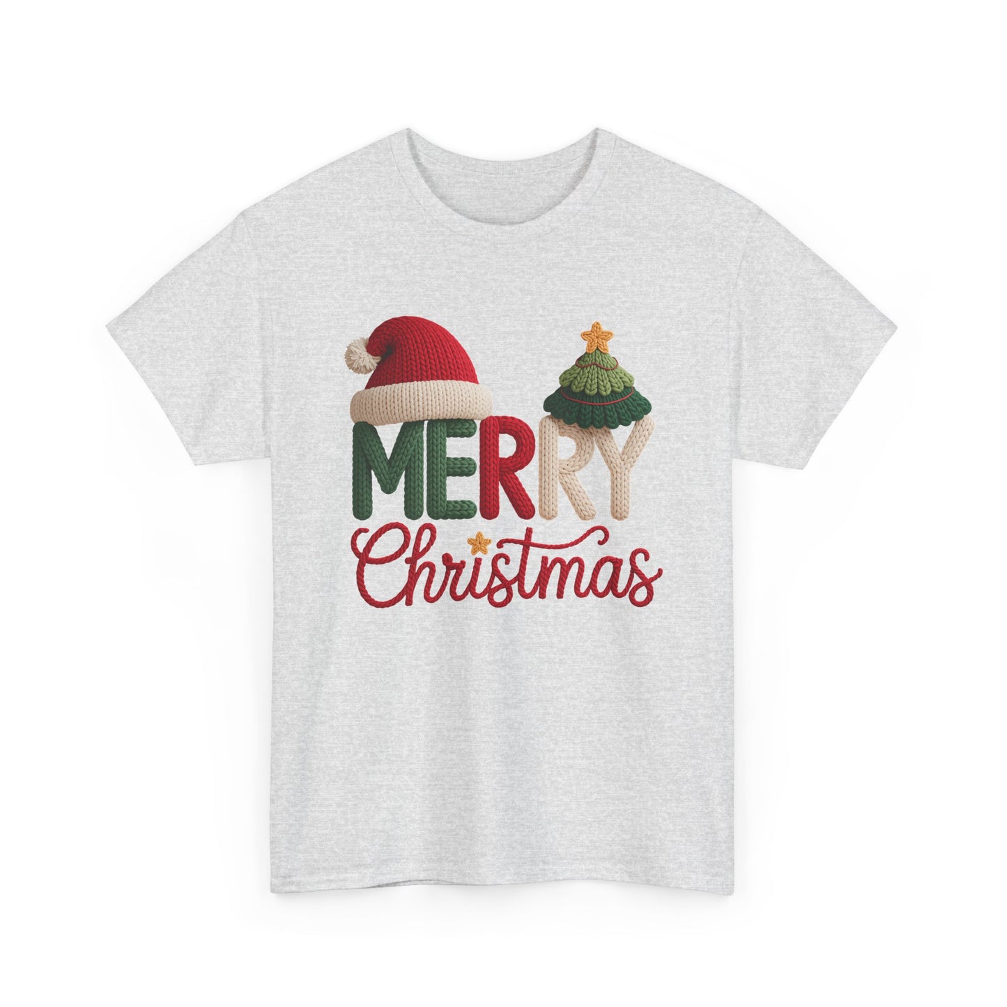 Merry Christmas Tee – Festive Santa Hat & Tree Holiday Shirt
