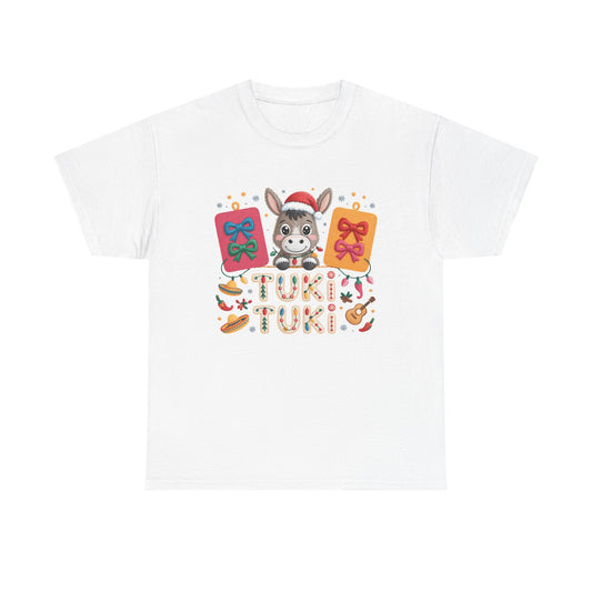Donkey Christmas Tee - "Tuki Tuki" Festive Holiday Shirt
