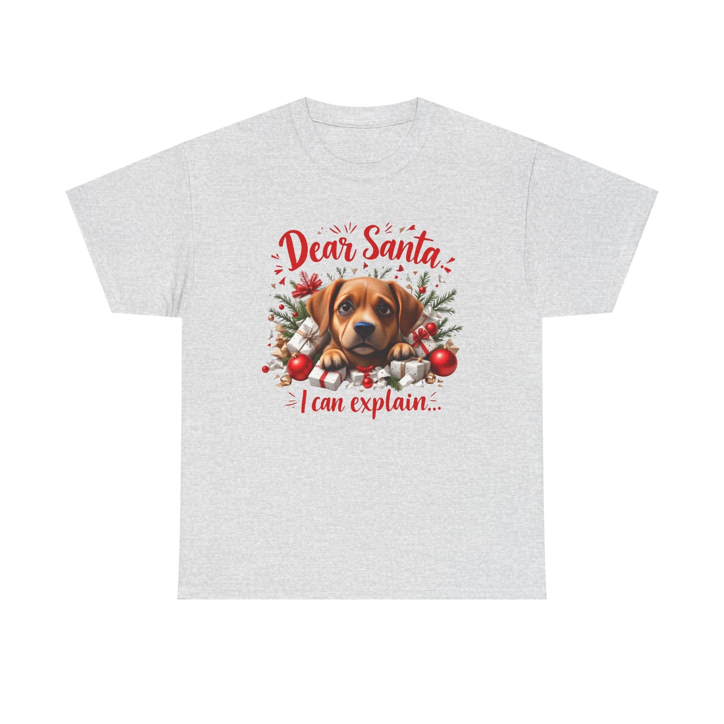 Christmas Dog Tee — "Dear Santa I Can Explain" Cute Puppy Holiday T‑Shirt