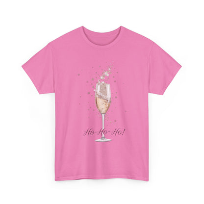 Champagne Celebration T-Shirt | Ho Ho Ho Design, Holiday Gift, Unisex Cotton Tee, Festive Apparel, New Year, Christmas Party