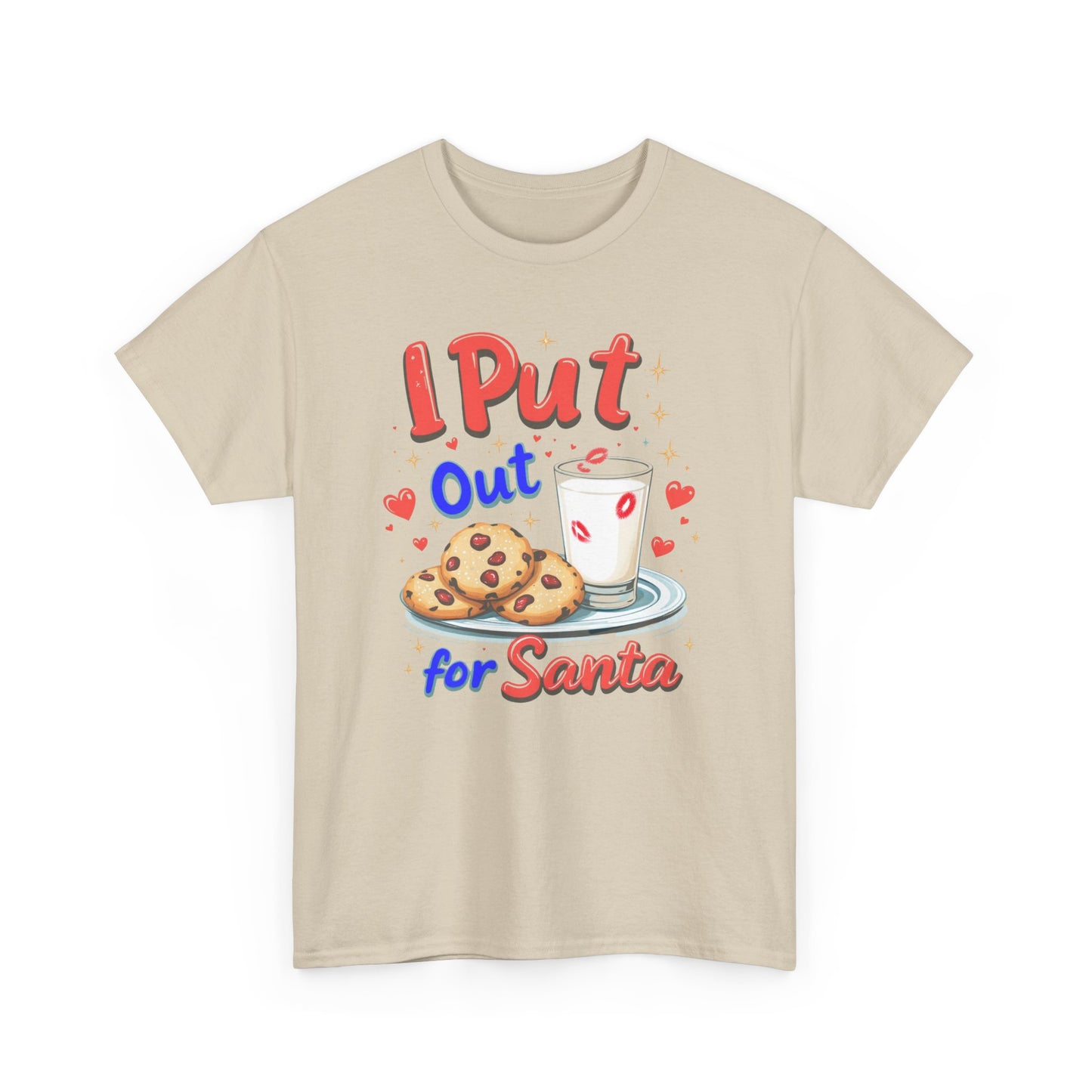 "I Put Out for Santa" T-Shirt - Funny Adult Christmas Humor Tee - Holiday Cookies and Milk Shirt