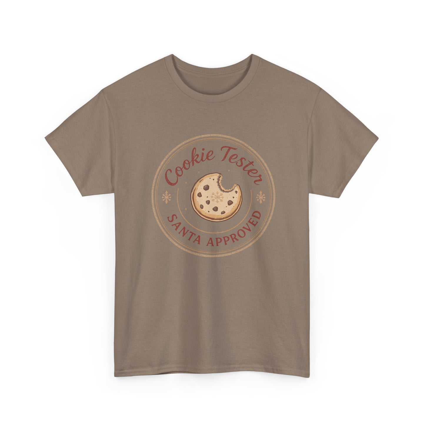 Cookie Tester Unisex Heavy Cotton Tee, Fun Cookie Lover Shirt, Santa Approved Gift, Holiday Apparel, Christmas Party Top