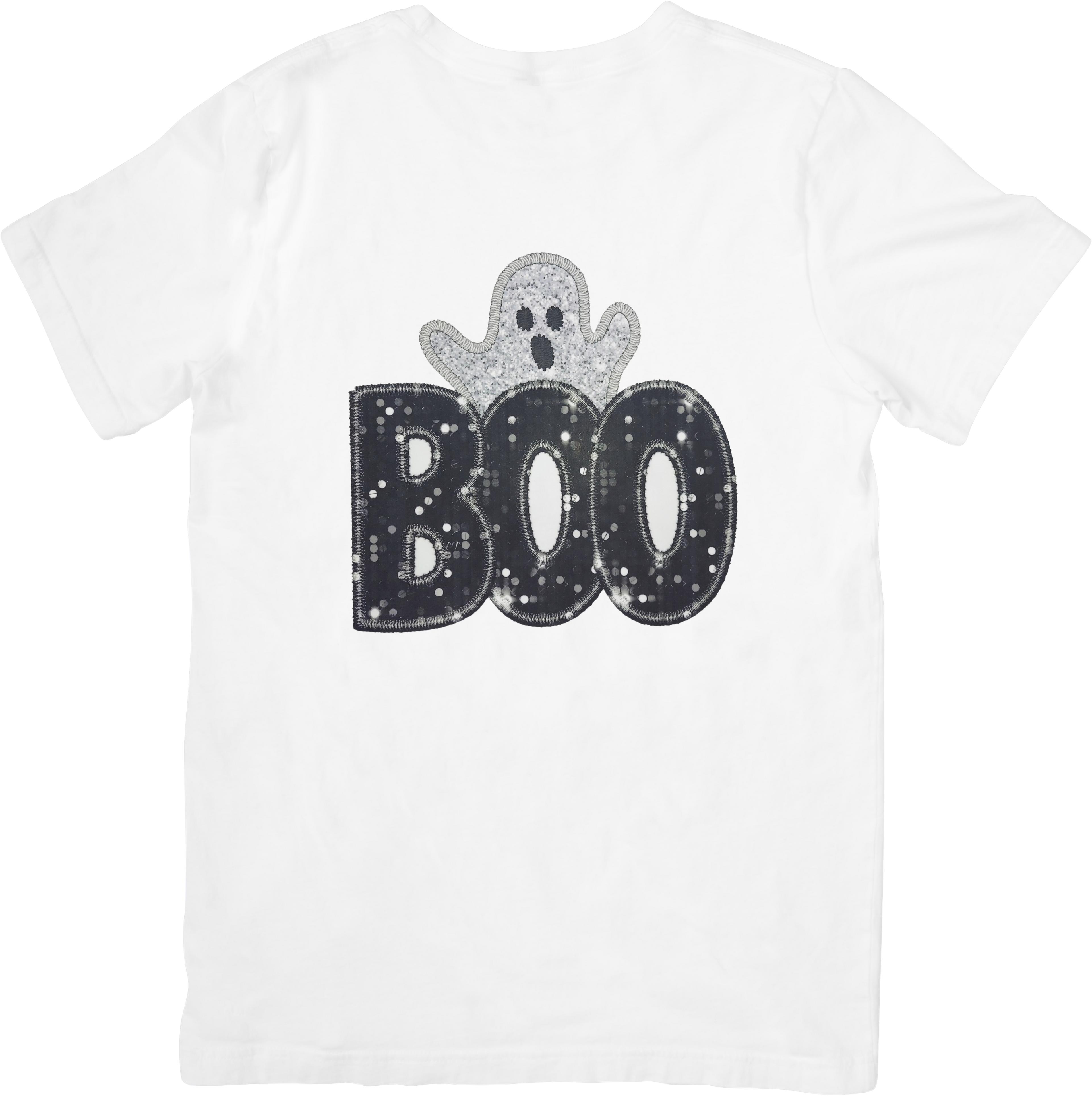 Boo Sequin Print Ghost T-Shirt