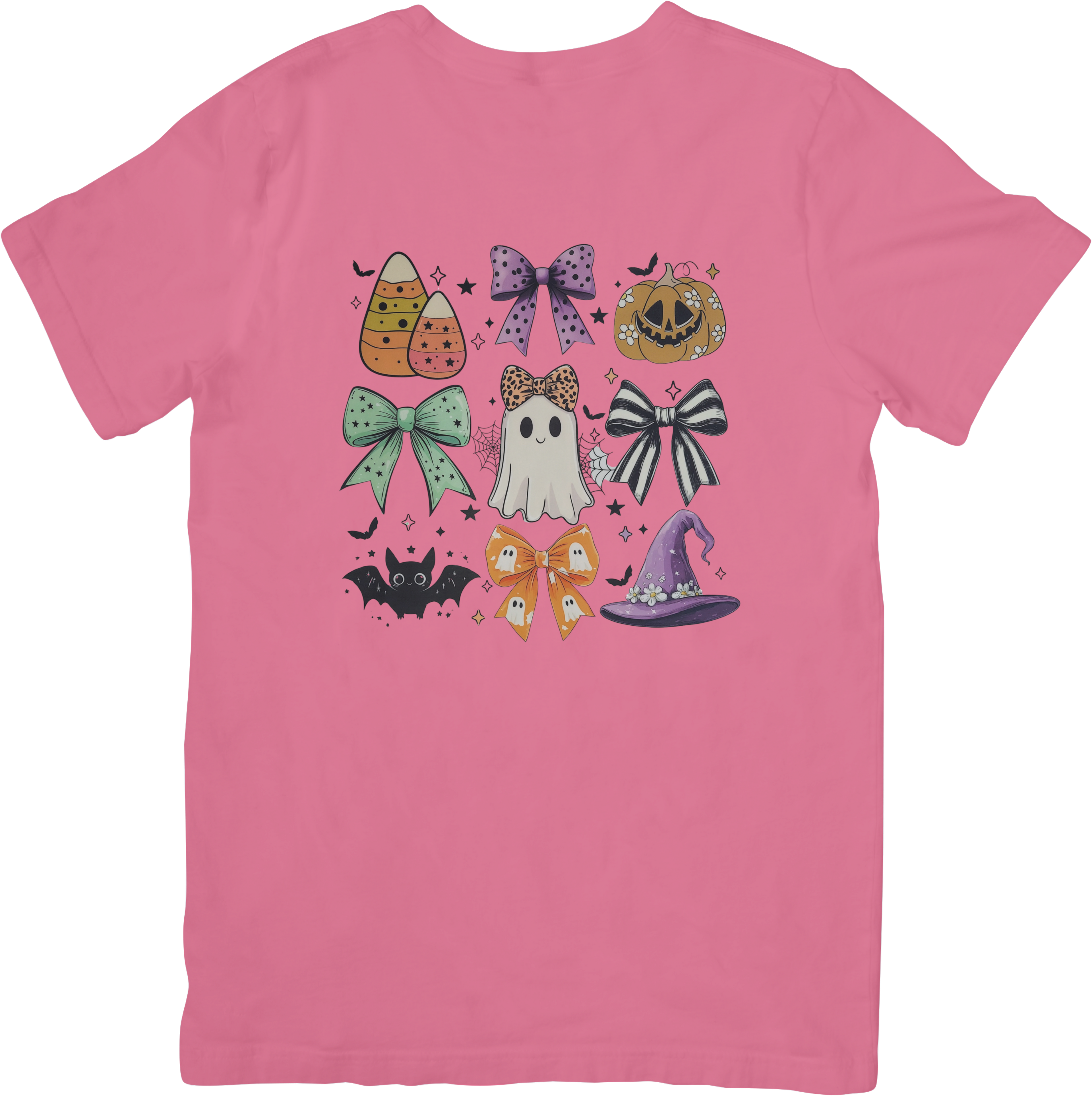 Spooky Coquette Halloween Tee | Cute Ghost with Bows Graphic Shirt