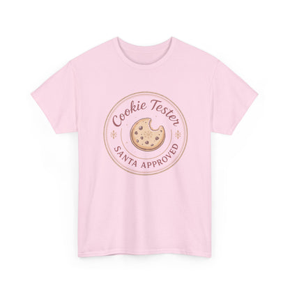 Cookie Tester Unisex Heavy Cotton Tee, Fun Cookie Lover Shirt, Santa Approved Gift, Holiday Apparel, Christmas Party Top