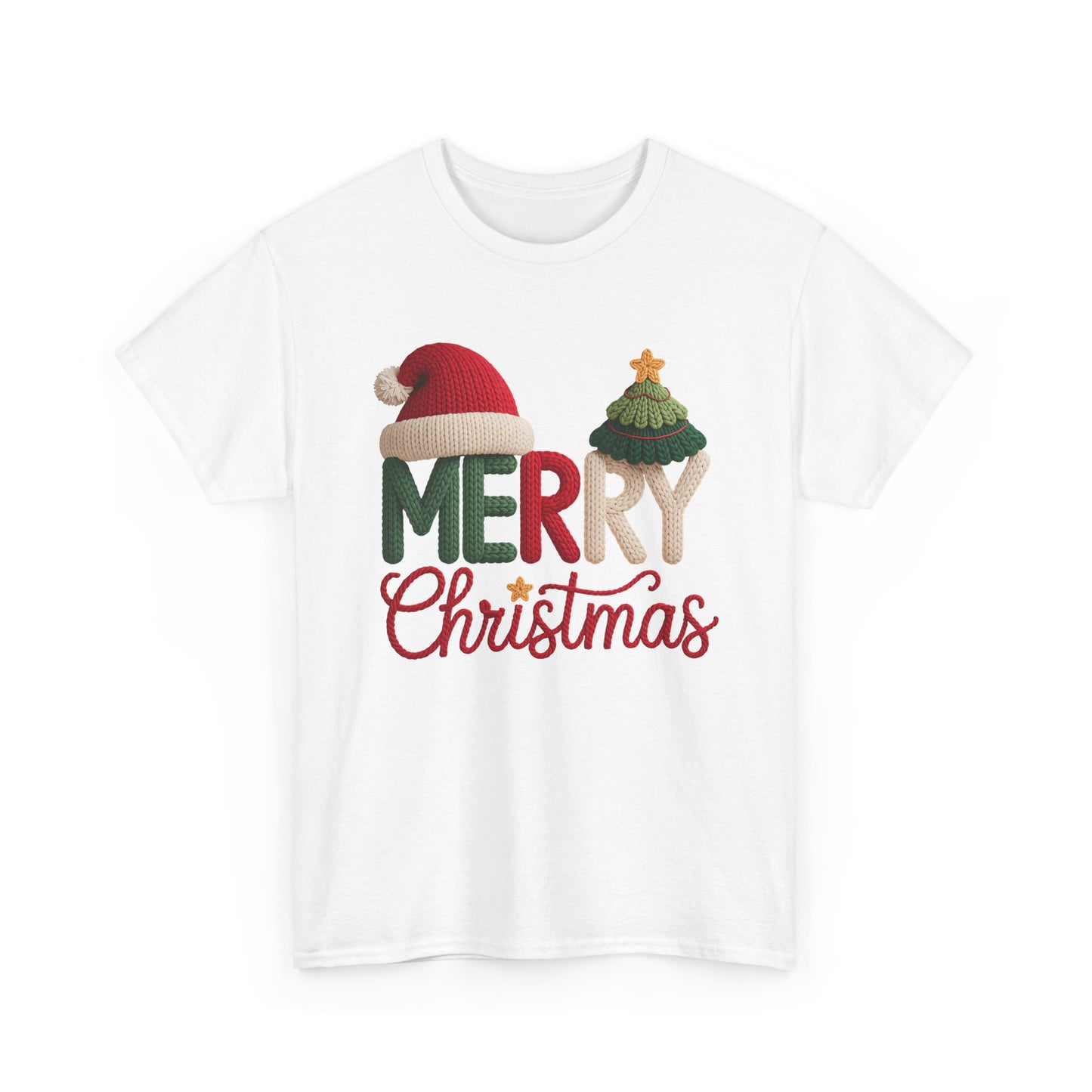 Merry Christmas Tee – Festive Santa Hat & Tree Holiday Shirt