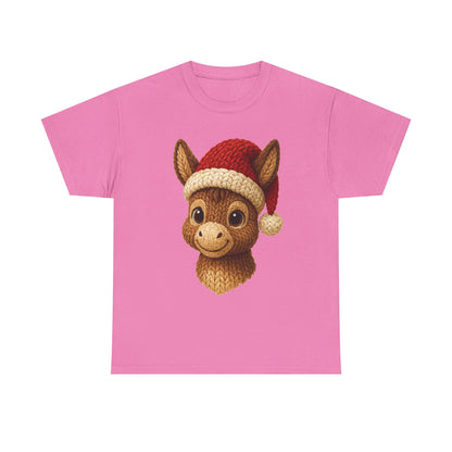 Christmas Donkey Tee — Cute Donkey Wearing Santa Hat Holiday T-Shirt