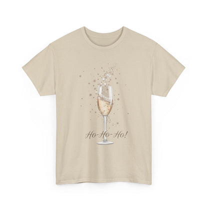 Champagne Celebration T-Shirt | Ho Ho Ho Design, Holiday Gift, Unisex Cotton Tee, Festive Apparel, New Year, Christmas Party