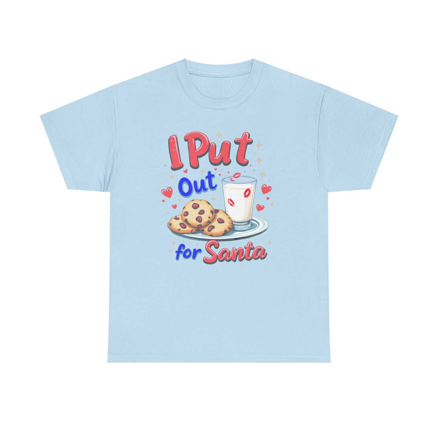 "I Put Out for Santa" T-Shirt - Funny Adult Christmas Humor Tee - Holiday Cookies and Milk Shirt