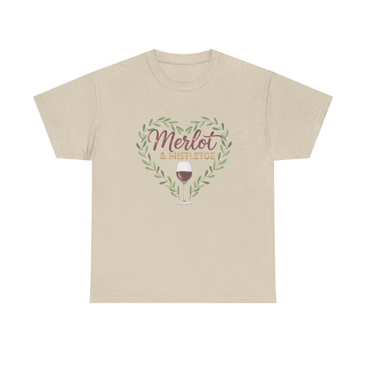 Merlot & Mistletoe Unisex Tee - Romantic Holiday Gift