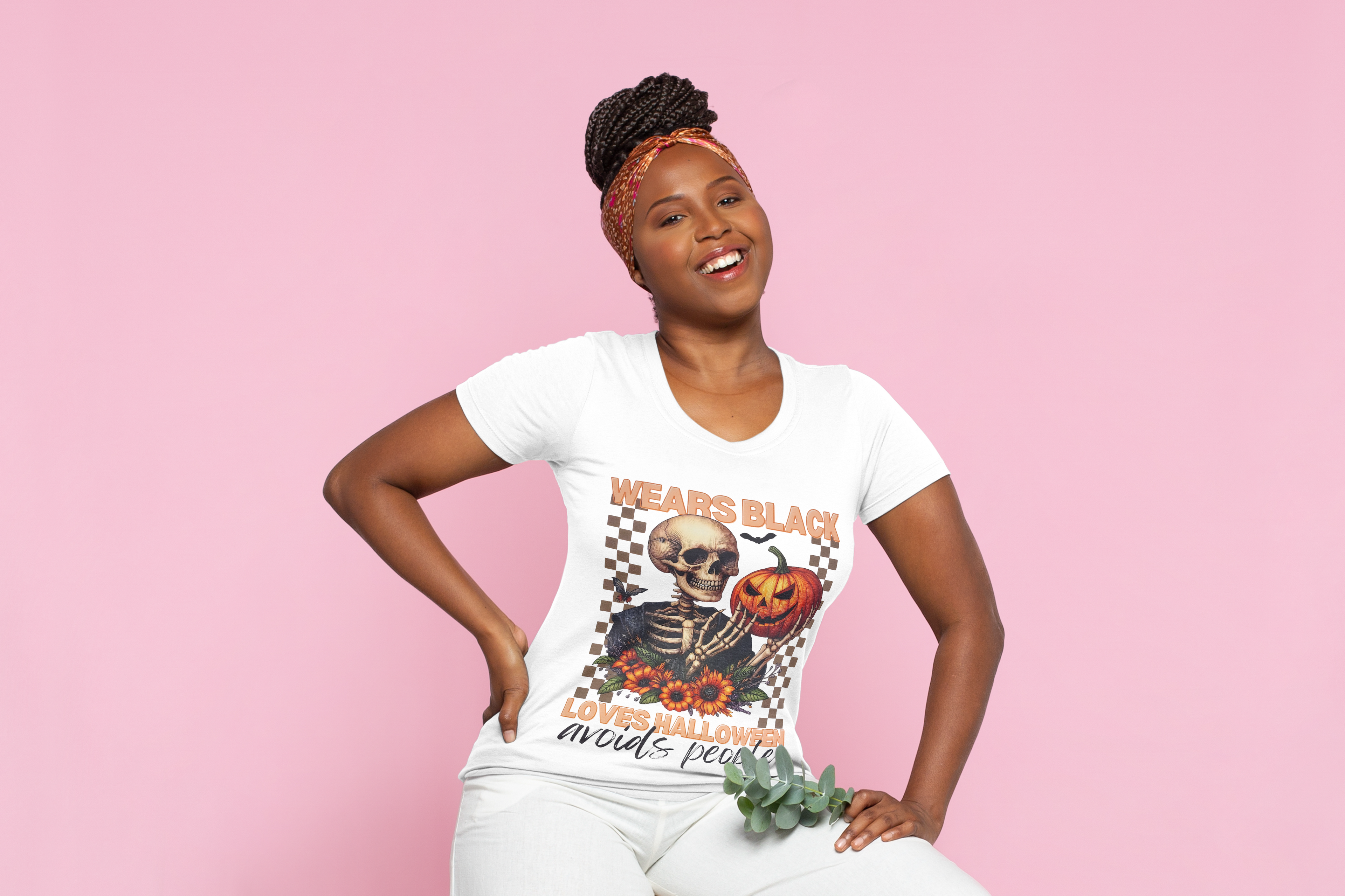 "Wears Black, Loves Halloween, Avoids People" Tee | Introvert Skeleton Halloween Shirt