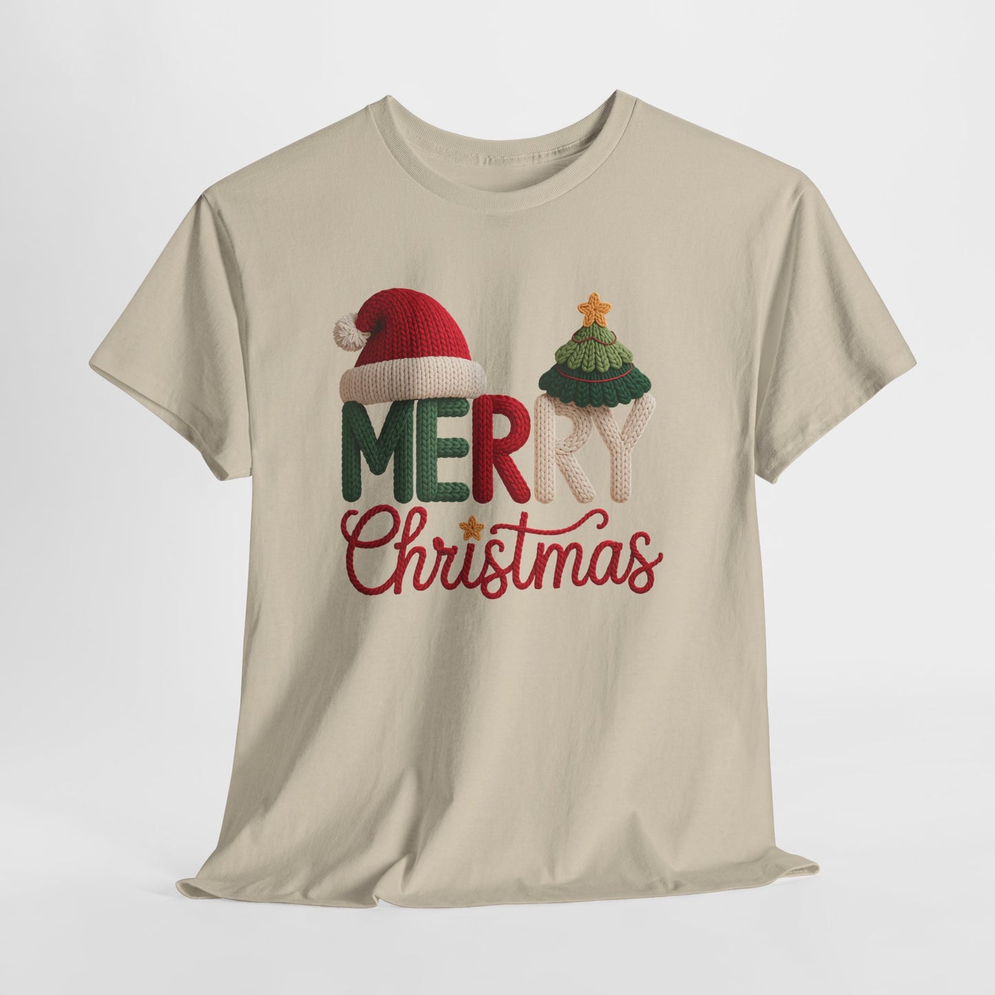 Merry Christmas Tee – Festive Santa Hat & Tree Holiday Shirt