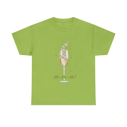 Champagne Celebration T-Shirt | Ho Ho Ho Design, Holiday Gift, Unisex Cotton Tee, Festive Apparel, New Year, Christmas Party