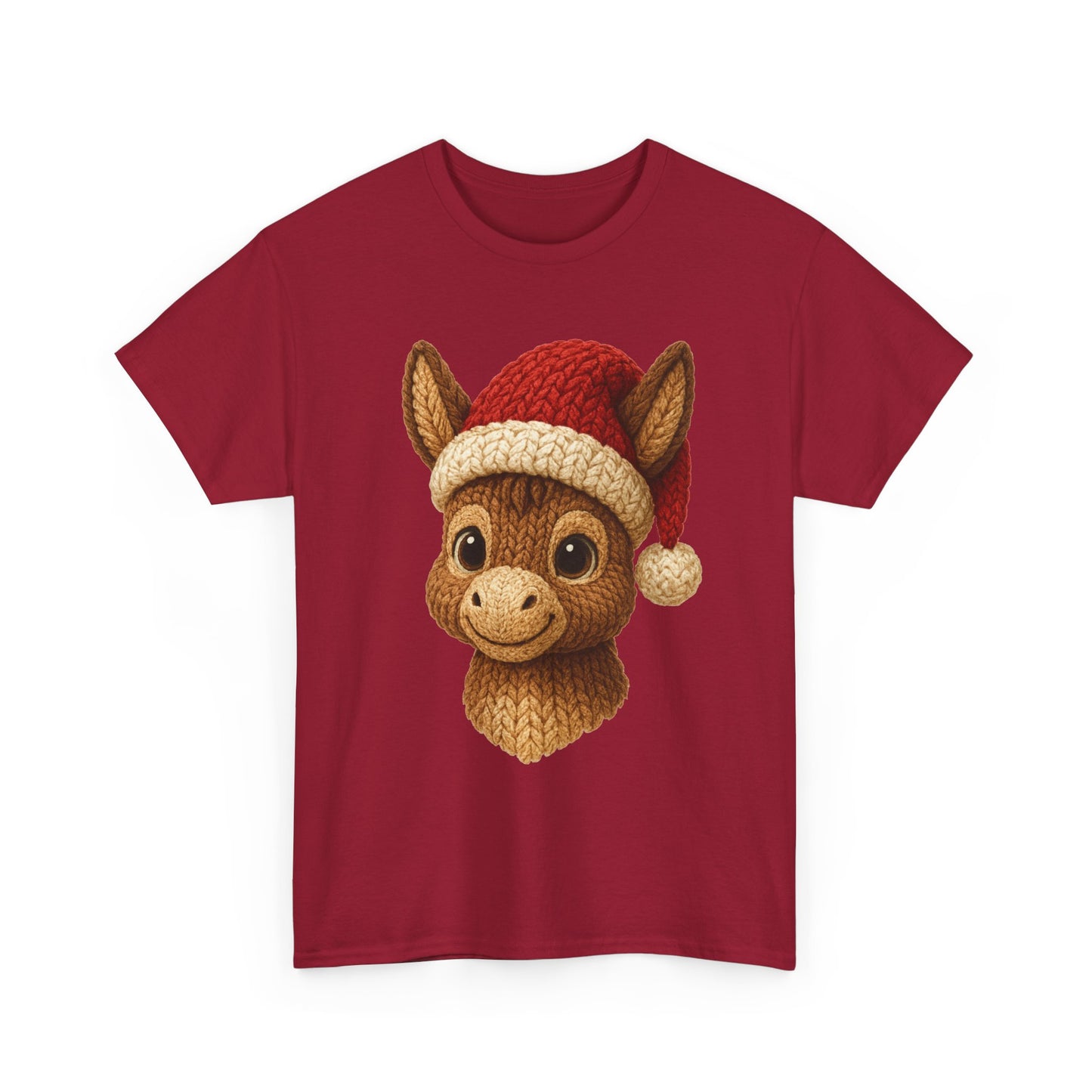 Christmas Donkey Tee — Cute Donkey Wearing Santa Hat Holiday T-Shirt